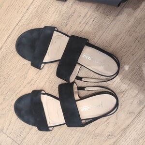 Black Aquatalia suede sandals
